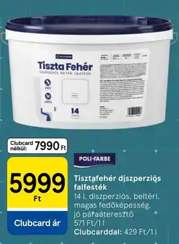 Tesco Polifarbe tiszta fehér diszperziós falfesték ajánlat
