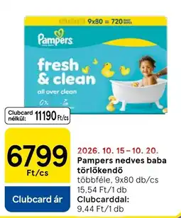 Tesco Pampers nedves baba törölkendő ajánlat