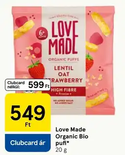 Tesco Love Made organic puffs ajánlat