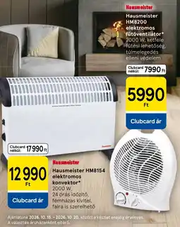 Tesco Hausmeister HM8200 elektromos fűtőventilátor ajánlat
