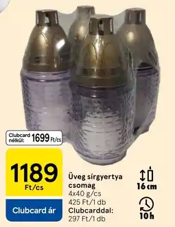 Tesco Üveg sírgyertya ajánlat