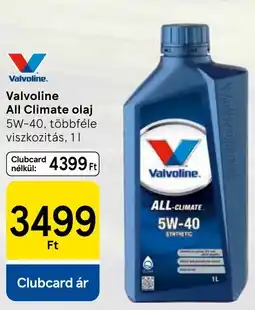 Tesco Valvoline all climate olaj ajánlat