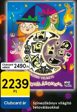 Tesco Jiri színezőkönyv világító tetoválásokkal ajánlat