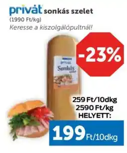 PRIVÁT privát sonkás szelet ajánlat