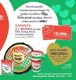 PRIVÁT CBA Prima Privat ajánlat