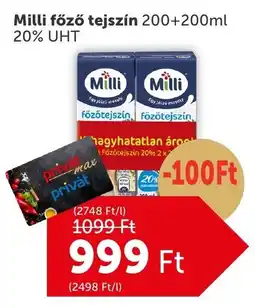 PRIVÁT Milli főző tejszín ajánlat