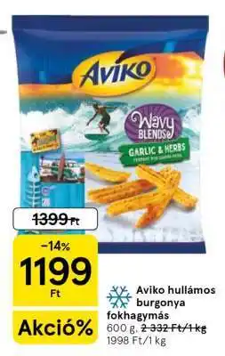 Tesco Aviko hullámos burgonya fokhagymás ajánlat