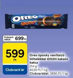 Tesco Oreo Spooky vaníliaízű töltelékkel töltött kakaós keksz ajánlat