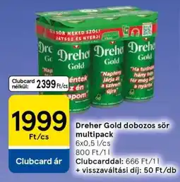 Tesco Dreher Gold dobozos sör multipack ajánlat