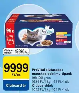 Tesco PreVital alutasakos macskaeledel multipack ajánlat