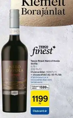 Tesco Tesco finest Nero d'Avola Sicilia ajánlat