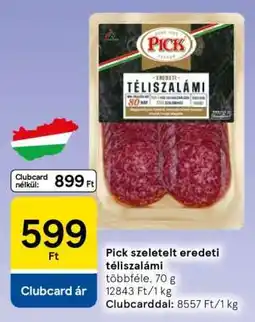 Tesco Pick szeletelt eredeti téliszalámi ajánlat