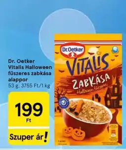 Tesco Dr. Oetker Vitalis Halloween fűszeres zabkása alappor ajánlat