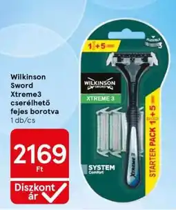 Tesco Wilkinson Sword Xtreme3 cserélhető fejes borotva ajánlat