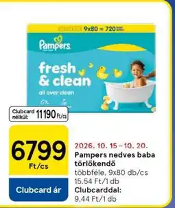 Tesco PAMPERS NEDVES BABA TÖRLŐKENDŐ ajánlat