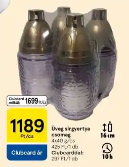 Tesco Üveg sírgyertya csomag ajánlat