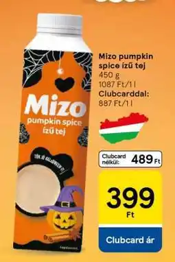 Tesco Mizo pumpkin spice ízű tej ajánlat