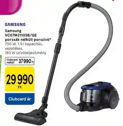 Tesco Samsung VC07M2110SB/GE porzsák nélküli porszívó ajánlat