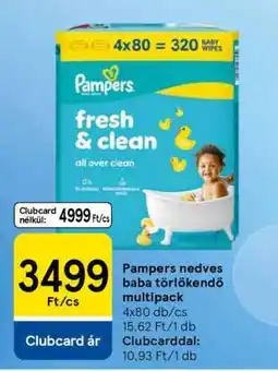 Tesco Pampers nedves baba törlőkendő multipack ajánlat