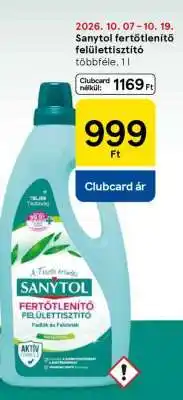 Tesco Sanytol fertőtlenítő felülettisztító ajánlat