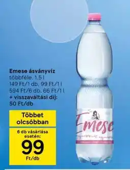 Tesco Emese ásványvíz ajánlat