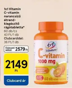 Tesco 1x1 Vitamin C-vitamin narancsízű étrend-kiegészítő rágótabletta ajánlat