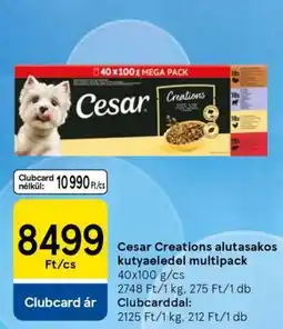 Tesco Cesar Creations alutasakos kutyaeledel multipack ajánlat
