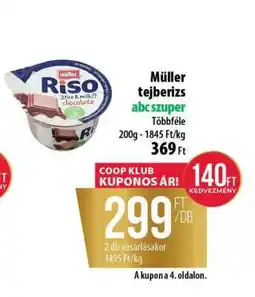 Coop Müller Tejberizs ajánlat