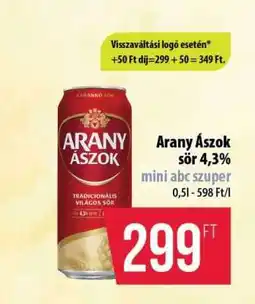 Coop Arany Ászok sör 4,3% ajánlat