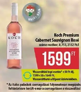 Coop KOCH PRÉMIUM CABERNET SAUVIGNON ROSÉ ajánlat