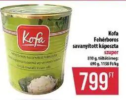 Coop Kofa fehérboros savanyított káposzta ajánlat