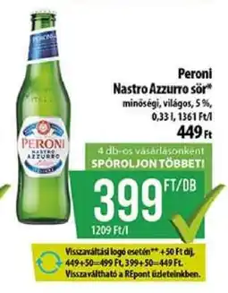 Coop Peroni Nastro Azzurro sör ajánlat