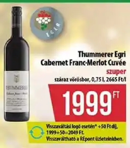 Coop Thummerer Egri Cabernet Franc-Merlot Cuvée ajánlat