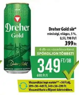 Coop Dreher Gold sör ajánlat