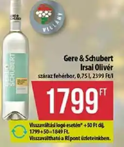 Coop Gere Schubert Irsai Olivér ajánlat
