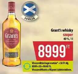 Coop Grant's whisky ajánlat