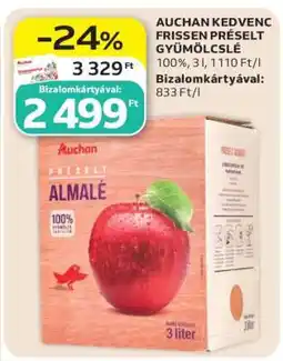 Auchan AUCHAN KEDVENC FRISSEN PRÉSELT GYÜMÖLCSLÉ ajánlat