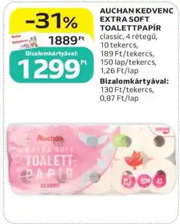 Auchan AUCHAN KEDVENC EXTRA SOFT TOALETTPAPÍR ajánlat