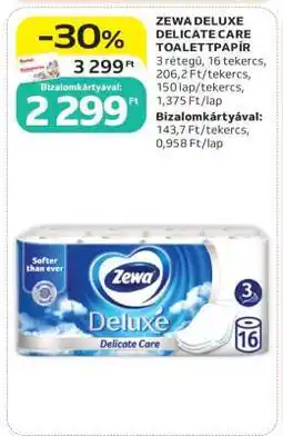 Auchan ZEWA DELUXE DELICATE CARE TOALETTPAPÍR ajánlat
