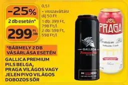 Auchan GALLICA PREMIUM Pils Belga, Praga Világos vagy Jelen Pivo Világos Dobozos Sör ajánlat