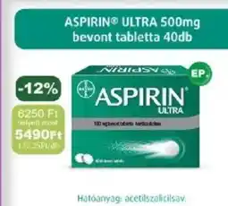 PatikaPlus Aspirin® Ultra 500mg bevont tabletta ajánlat