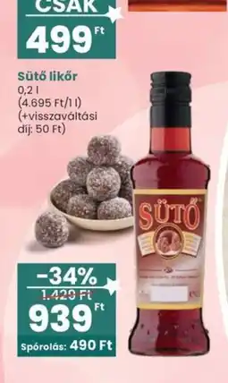 Spar Sütő likőr ajánlat