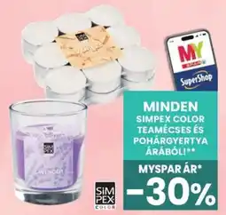 Spar simpeX color teamécses és pohárgyertya ajánlat