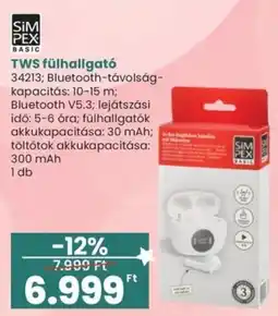 Spar SimPex basic TWS fülhallgató 34213 ajánlat