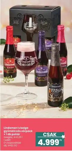 Spar Lindeman's belga gyümölcsös sörpack ajánlat