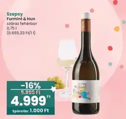 Spar Szepsy Furmint & Hun száraz fehérbor ajánlat