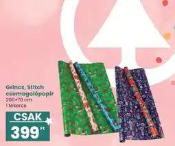 Spar Grincs stitch csomagolópapír ajánlat