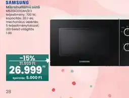 Spar Samsung mikrohullámú sütő ajánlat