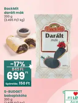 Spar BackMit darált mák ajánlat