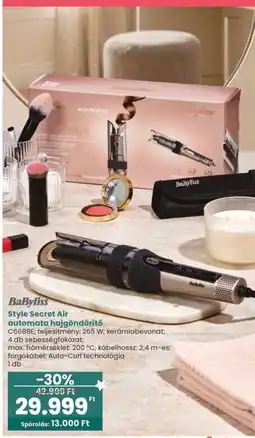 Spar BaByliss style secret air automata hajgondörítő ajánlat